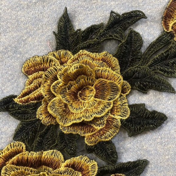 Embroidered flower appliqué distressed dress - Picture 8 of 14